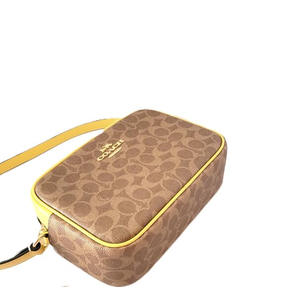 Coach CZ186 Signature Jamie Camera Bag Crossbody Handbag Tan Yellow - Picture 6 of 6